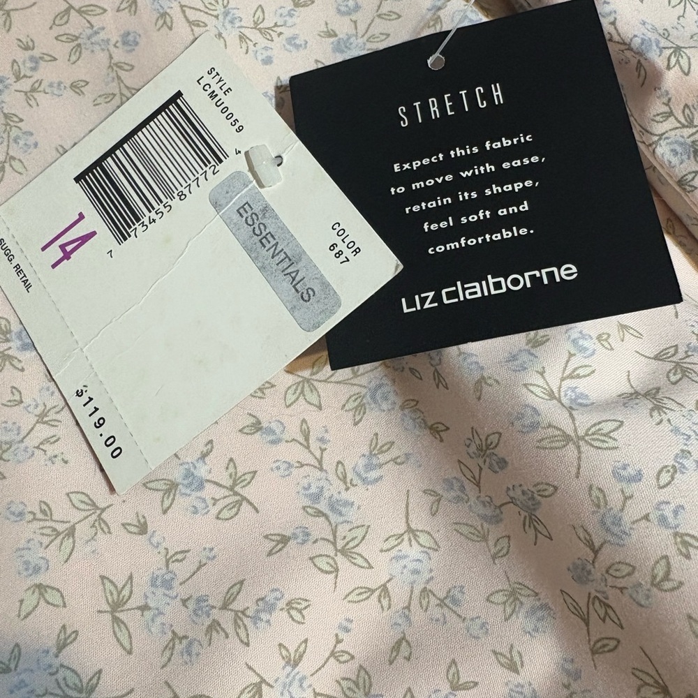 Liz Claiborne Elegant Light Pink Floral Dress NWT - Picture 6 of 6